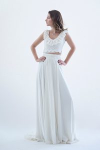 Crop-top νυφικό φόρεμα